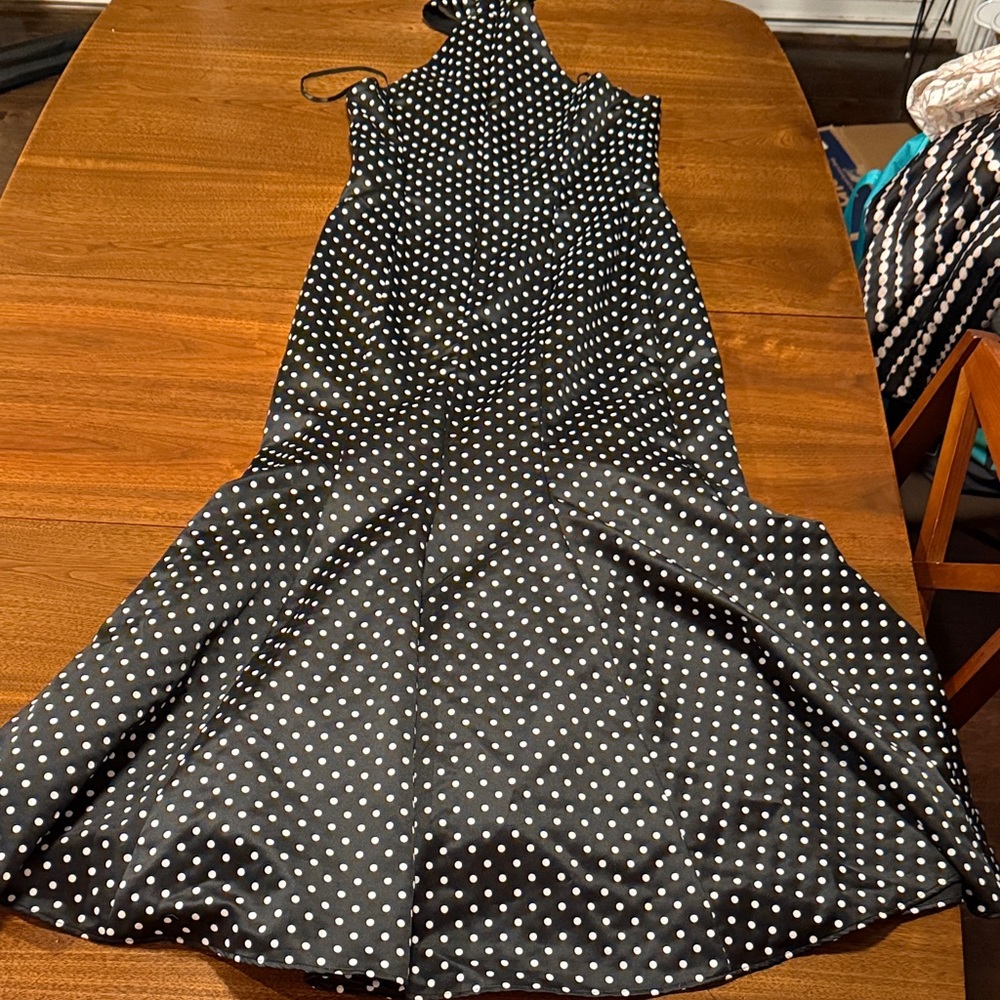 Jessica McClintock for Gunne Sax, Strapless Collared PolkaDot Holiday Party xmas - Picture 12 of 16